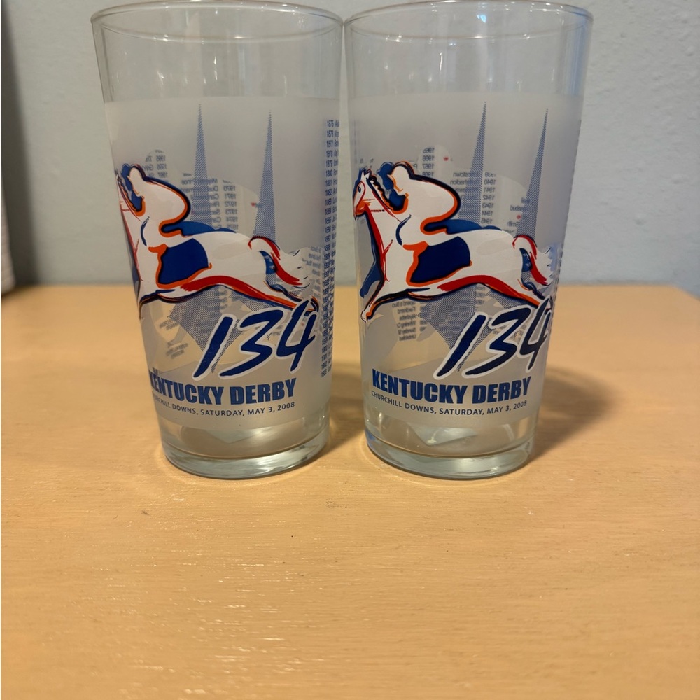 Kentucky Derby 134 Frosted Glass Set (2)